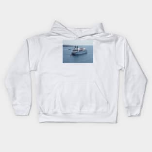 Ship and a cruise in Mediterranean sea Kids Hoodie